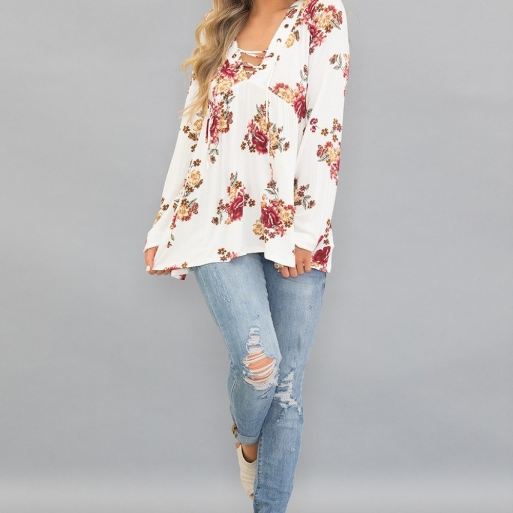 SOLD on Mercari!!! Floral Boho Top NWOT (boutique)